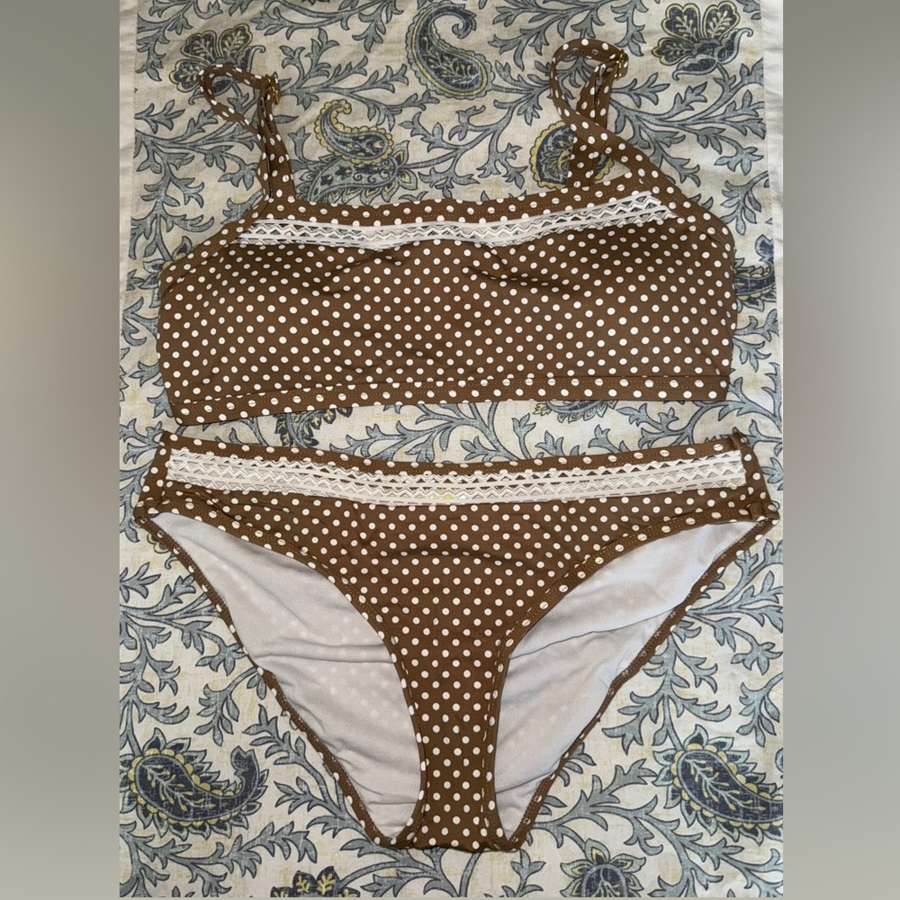 Gianni Bini Brown Polka Dot Bikini Set